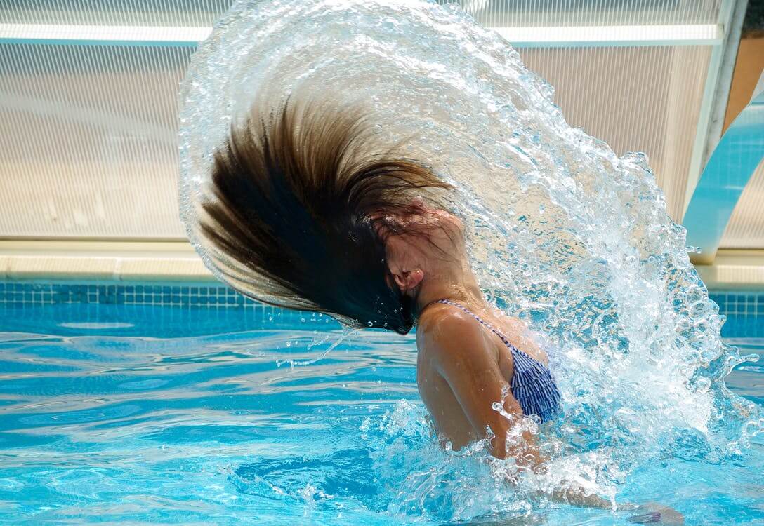 in the swimming pool