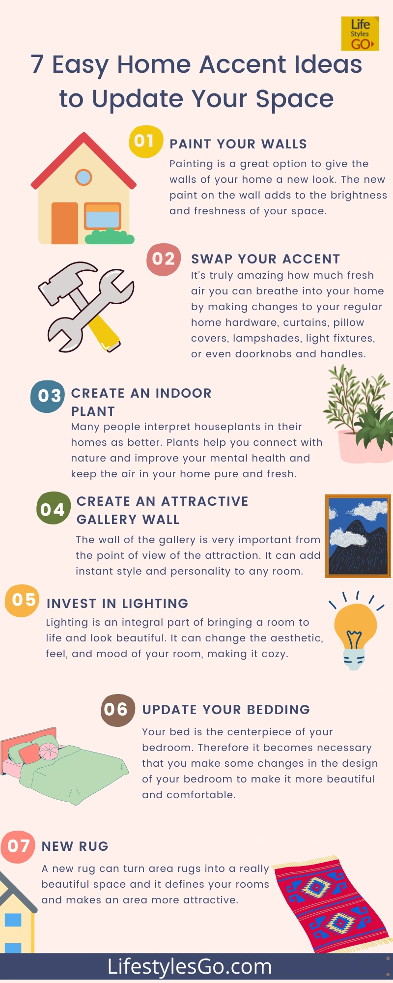 7 Easy Home Accent Ideas to Update Your Space infographic