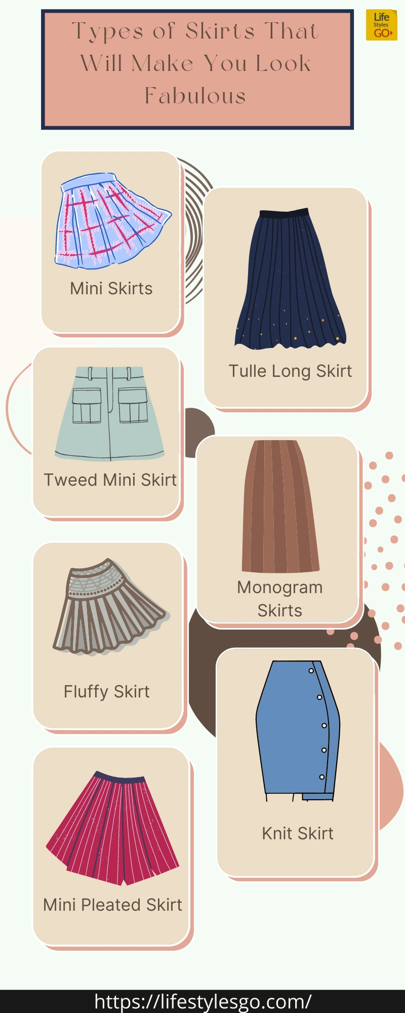 Different Types of Skirts infographic