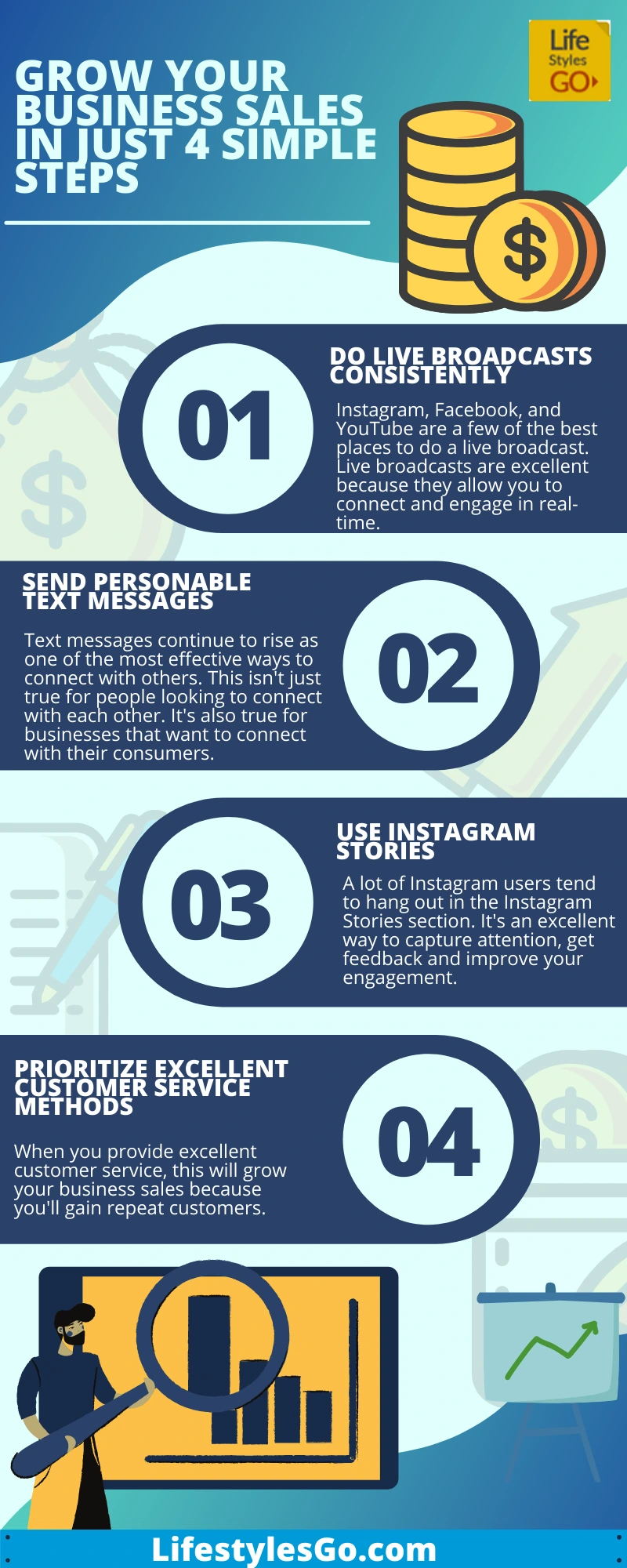 How to grow your business sales infographic