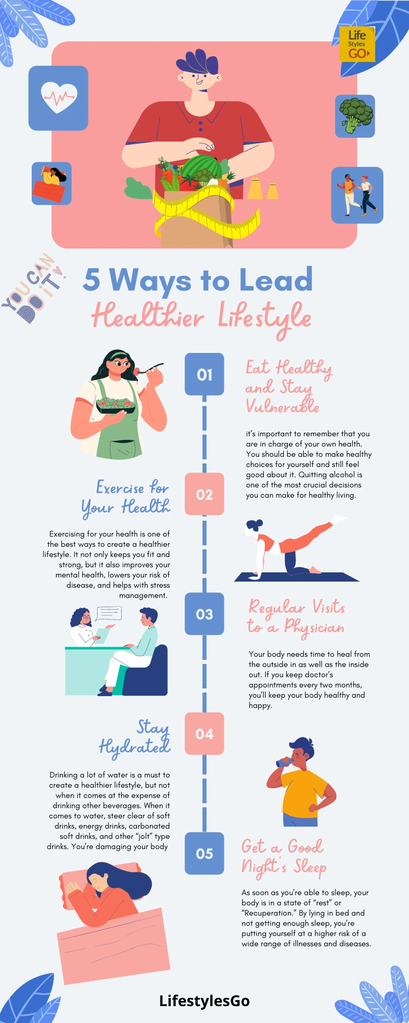 How to Create a Healthier Lifestyle in 5 Easy Steps Infographic