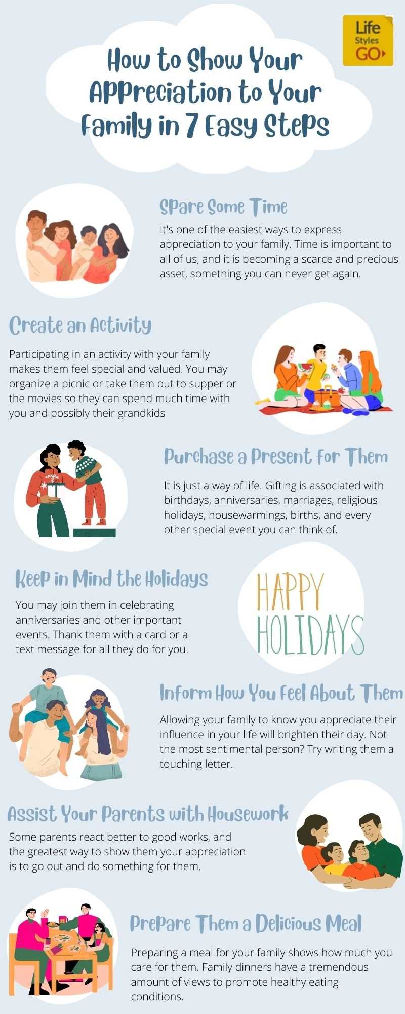 How to Show Your Appreciation to Your Family in 7 Easy Steps Infographic