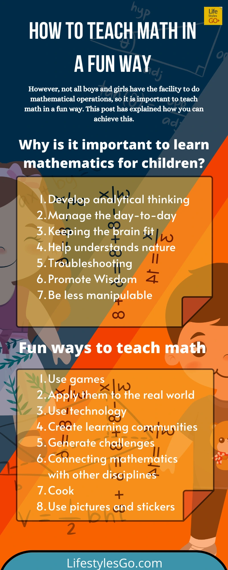 Teach math in a fun way Infographic