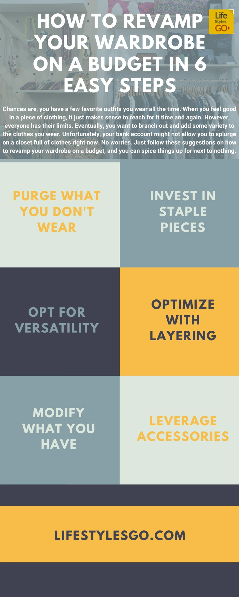 How to Revamp Your Wardrobe on a Budget in 6 Easy Steps Infographic